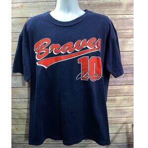 Vintage 90s True Fan  Chipper Jones Atlanta Braves #10 T Shirt dated 1999